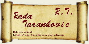 Rada Taranković vizit kartica